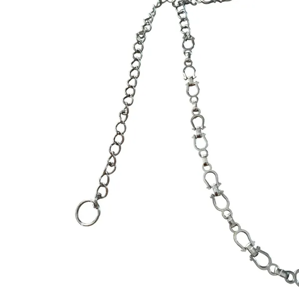 Silver Tone Horseshoe Link‎ Chain Belt Adjustable Waist Accessory Western - Image 2
