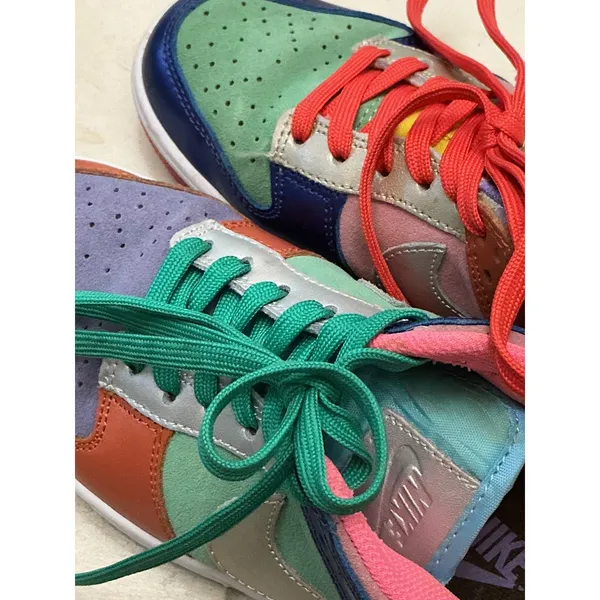 Nike Dunk Low SE Patchwork Multi-Color‎ Sneakers DN0855-600 Womens Size 7 - Image 10