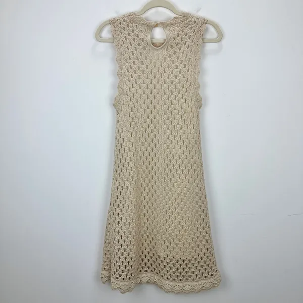 J.Crew Pointelle Sleeveless Sweater Dress Natural Beige Resort Boho Medium NWT - Image 9