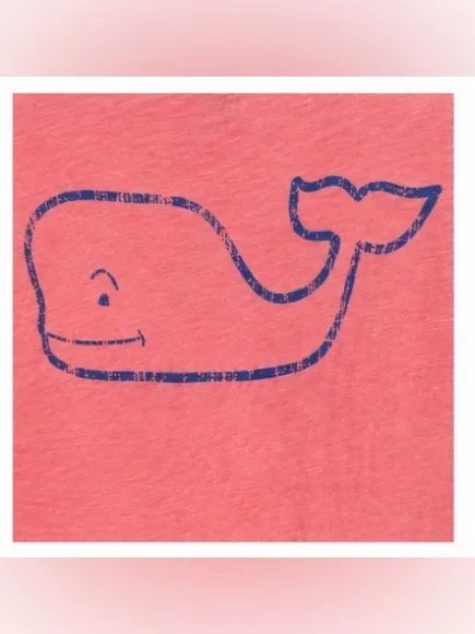 Vineyard Vines coral long sleeve whale graphic cotton tee size M - Image 6