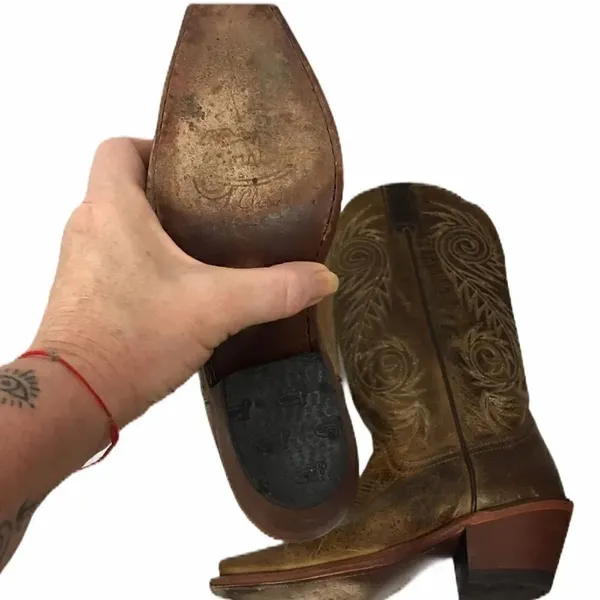 Justin Apache snip toe leather cowboy boots - Image 7