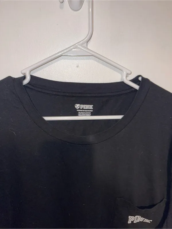 PINK Victoria's Secret Black Pocket Tee - Sz XL - Image 4