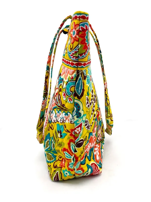 NWT Vera Bradley Provençal Floral Quilted Tote Bag Yellow Red Turquoise Print - Image 4