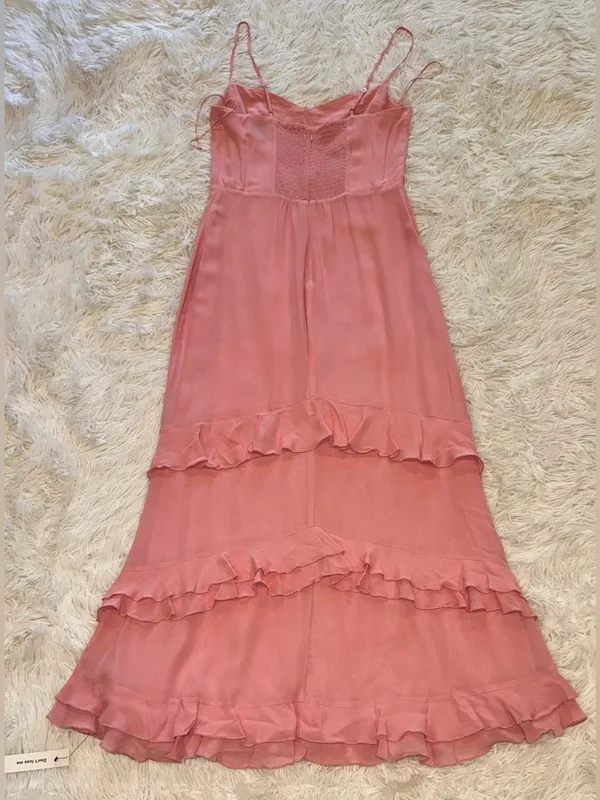 NEW REFORMATION Ellora midi pink sleeveless dress sz 10 - Image 7