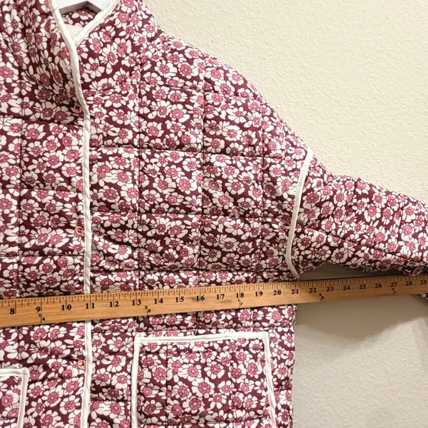 Quilted Rain‎ Puffer Jacket Womens Small Cropped Dainty Floral Spring Bloomcore - Image 14