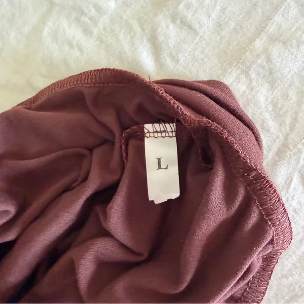 Women's Mock Neck Long Sleeve Brown Stretchy Top Size L #260245 - Image 5