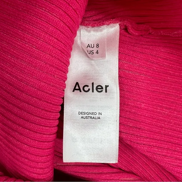 NWT Acler Sanders Ribbed Mini Bodycon Dress In Berry Tulip Sz‎ 4 - Image 9