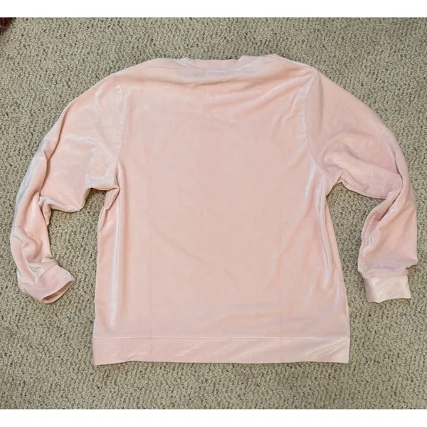 NWT Southern Marsh Courtney Corduroy Lounge Shirt Pink Velour Small Preppy - Image 7
