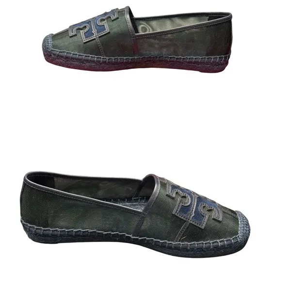 Tory Burch Ines Espadrille Loafers Women’s 6 Malachite Navy BNIB - Image 3
