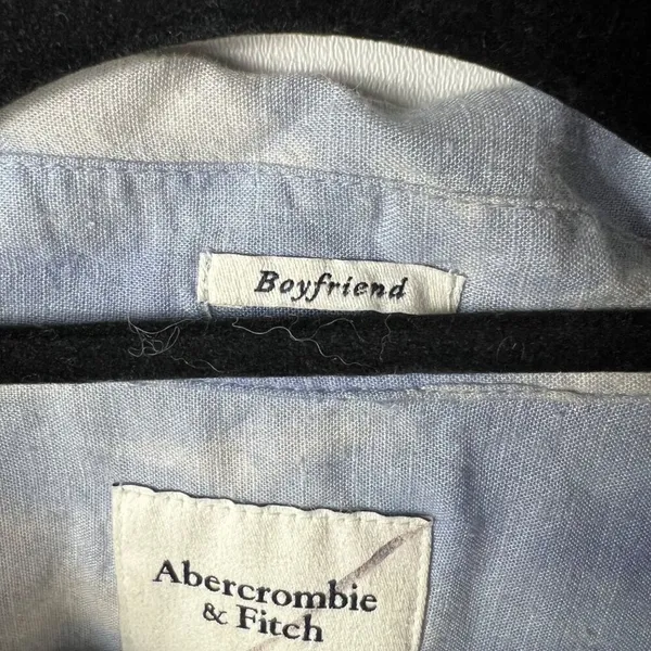 Abercrombie & fitch‎ linen boyfriend button up top blue tie dye women’s size S - Image 5