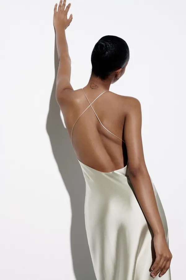 Zara midi dress satin effect slip maxi wedding party coctail - Image 6