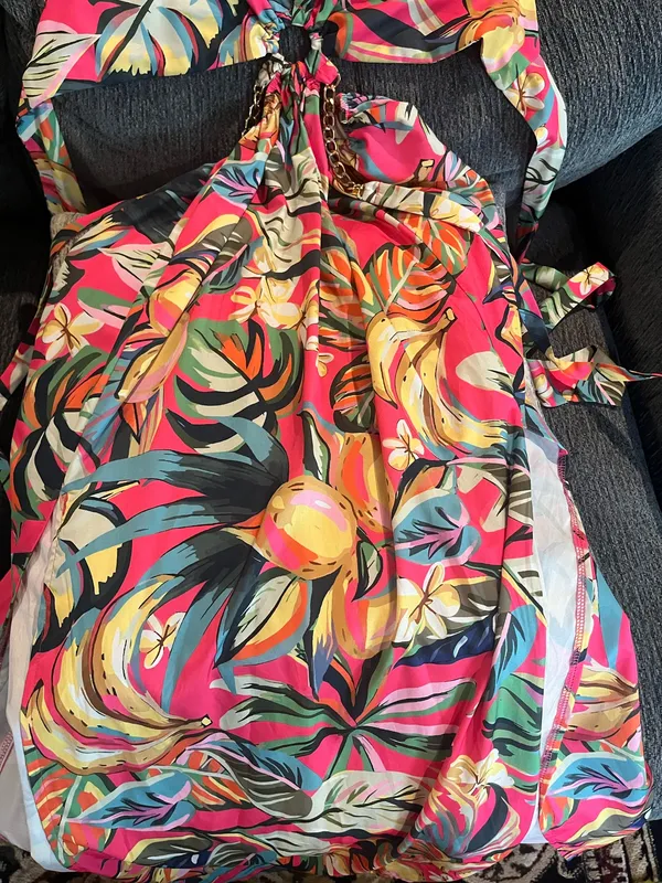 Cut out tropical boutique maxi dress - Image 4
