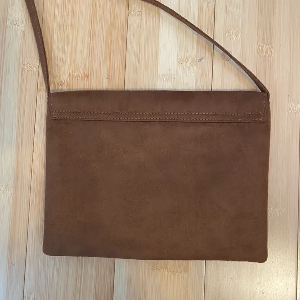 Never Worn Brown Suede Envelope Crossbody Bag - Image 3