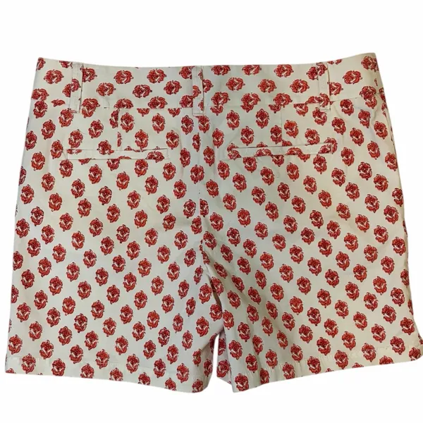 Ann Taylor Loft Riviera Floral Block Print Shorts • Red + White Chino Size 8 - Image 4