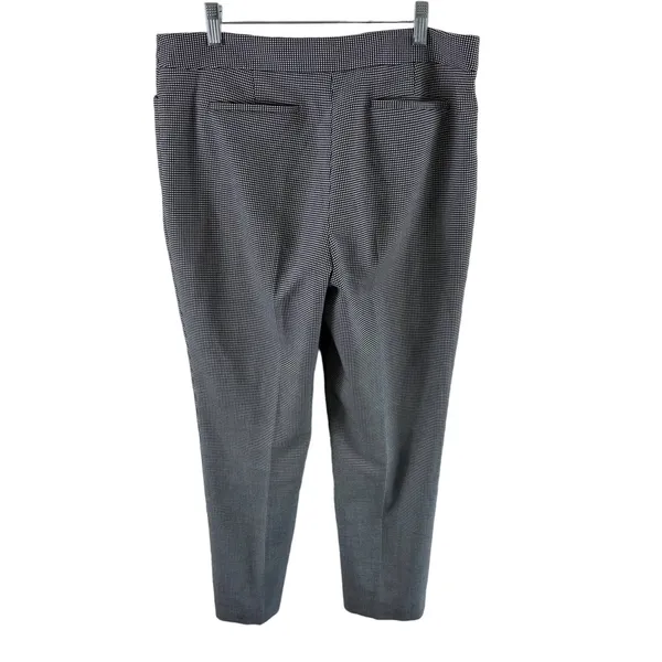 Anne Klein Black White Checkered Cropped Tapered Leg Ankle Fit Trousers‎ Size 8 - Image 2