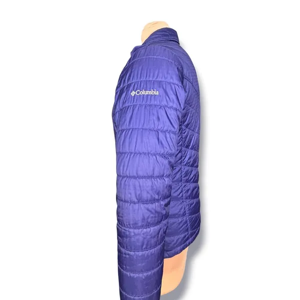 Columbia Omni-Heat Puffer Jacket Womens Medium Purple Quilted Full Zip Coat - Image 3