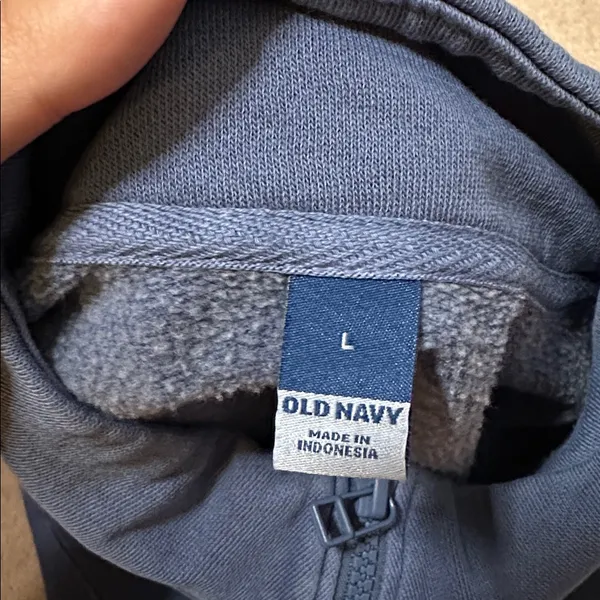 Old Navy Blue Quarter Zip Crewneck Front Pocket - Image 4