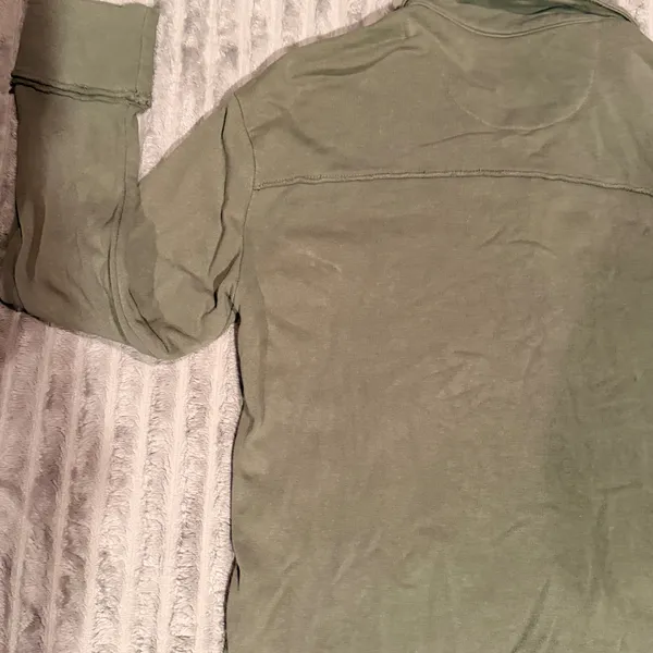 Kensie Jeans Womens Olive Green Utility Button Down Shirt Raw Edge Shacket M - Image 6