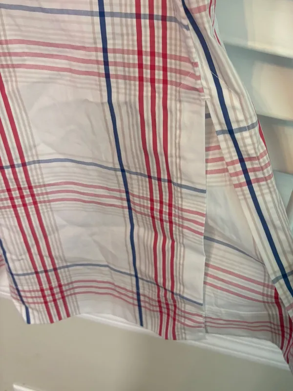 Free assembly White Plaid Button Front Maxi Skirt Size XL - Image 6