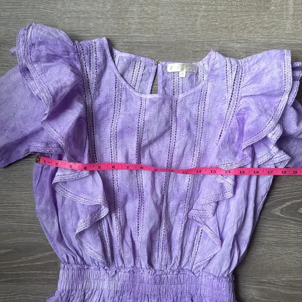 LoveShackFancy Natasha Ruffled Sleeve Tie Dye Mini Dress Small - Image 11
