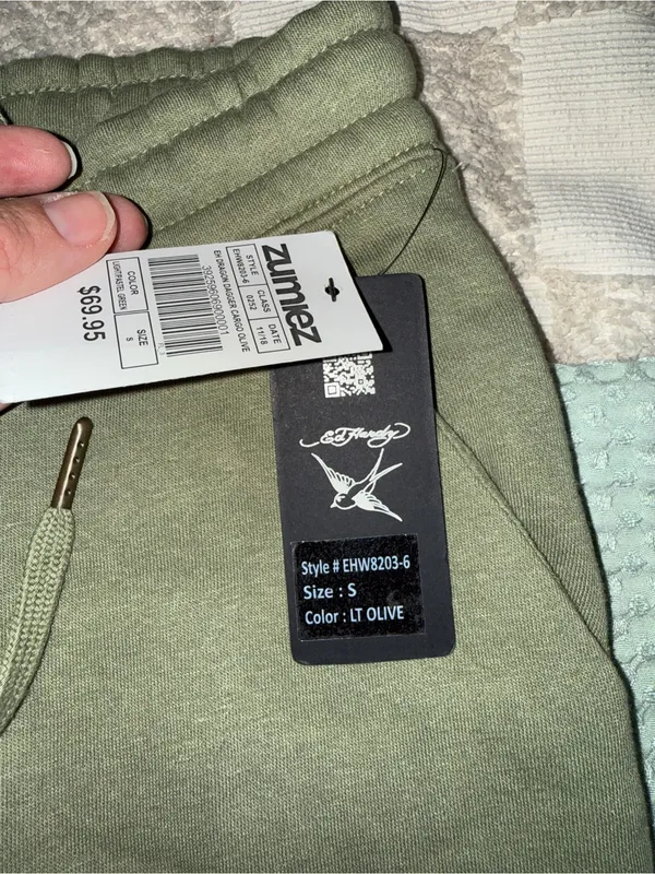 Ed Hardy Women Dragon Dagger Fleece Cargo Pants Small EHW8203-6 Olive Green - Image 5