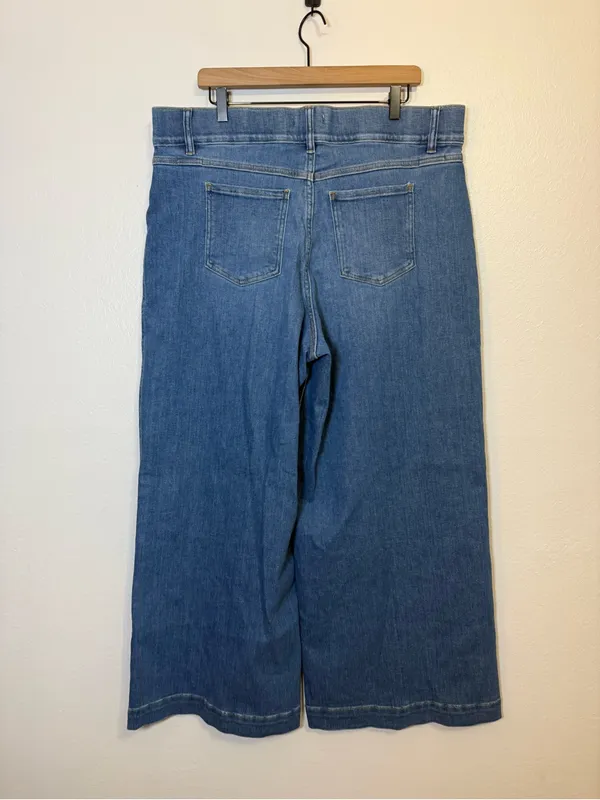 Spanx Pull on Crop Wide Leg Jeans - Image 3