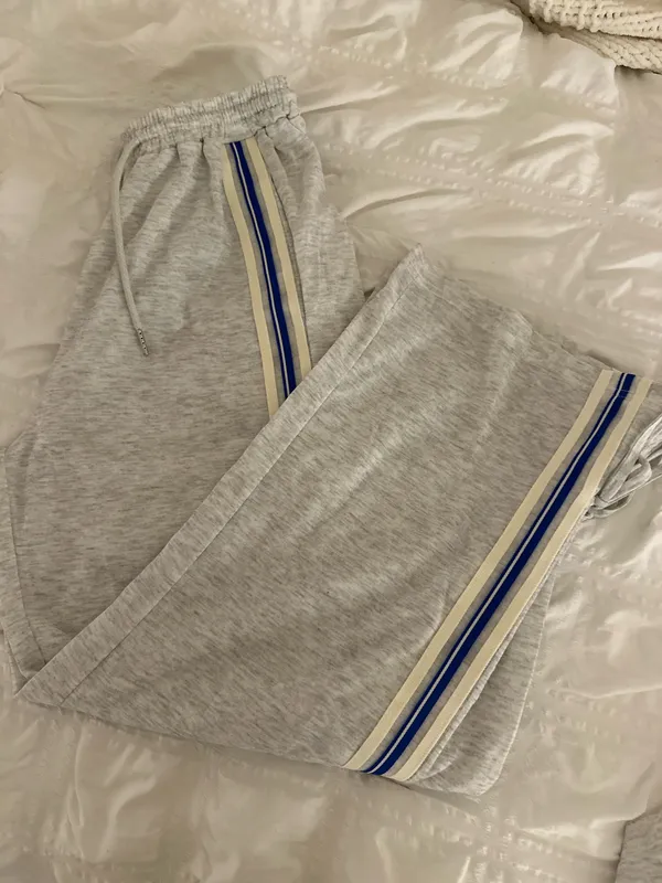 Flowy Blue and Grey Stripped Set Gray - Image 3