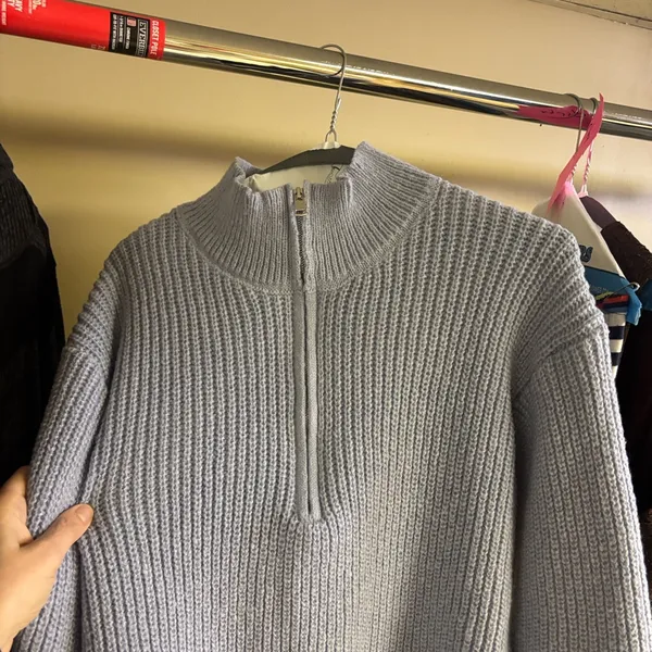 Women half zip chunky knit sweater #17 - Image 6