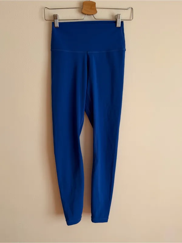 Colorfulkoala Buttery Soft High Waisted Full Length 7/8 Leggings Royal Blue S - Image 5