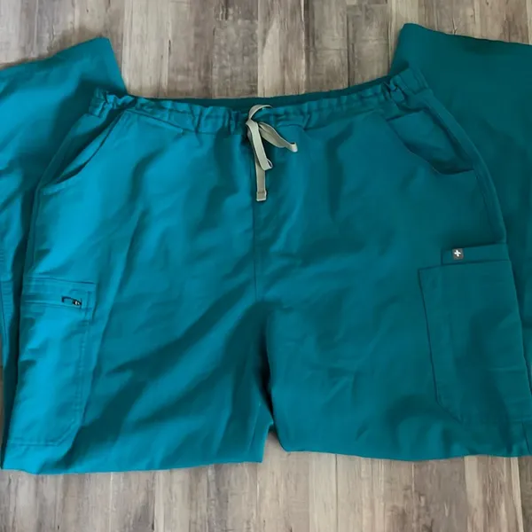 FIGS Yola™ High Waisted Scrub Pants Pacific Blue - Image 5