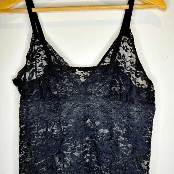 Black Lace Camisole Medium Large Vintage Retro Glam Boudoir pinup romantic - Image 4