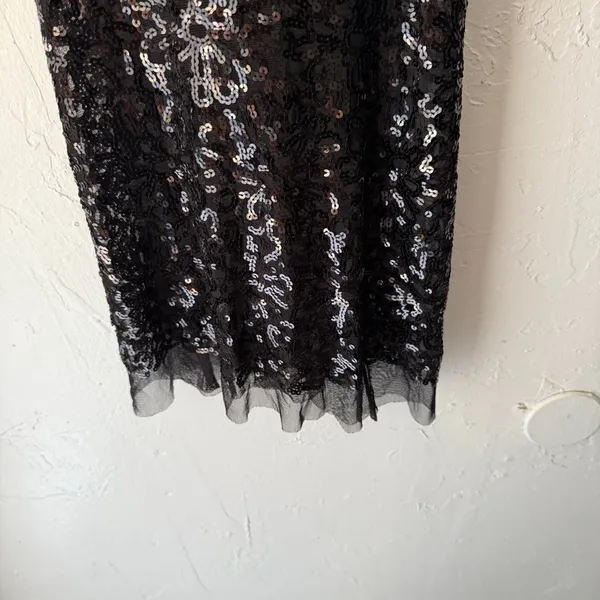 Wildcat Black Sequin Tank Top L‎ Y2K Fairy Grunge Mesh Going Out Top - Image 3
