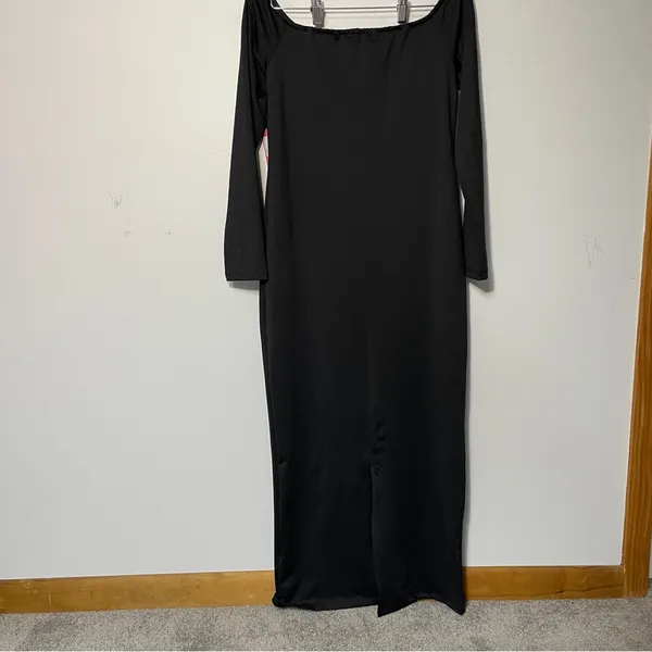 Edikted Long Sleeve Off Shoulder‎ Maxi Dress with back slit women’s XL, NWT - Image 5