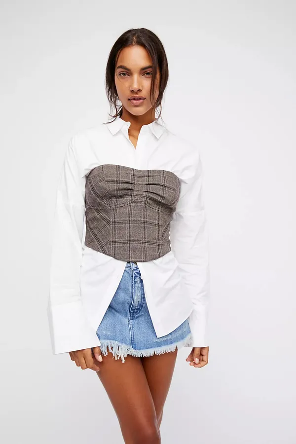 Free People Out West Corset Plaid Crop Top - Image 10