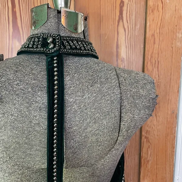 NWT NBDxRevolve Lourdes Green Velvet High Neck Beaded Open Back Mini Dress~ L🧡🎀 - Image 11
