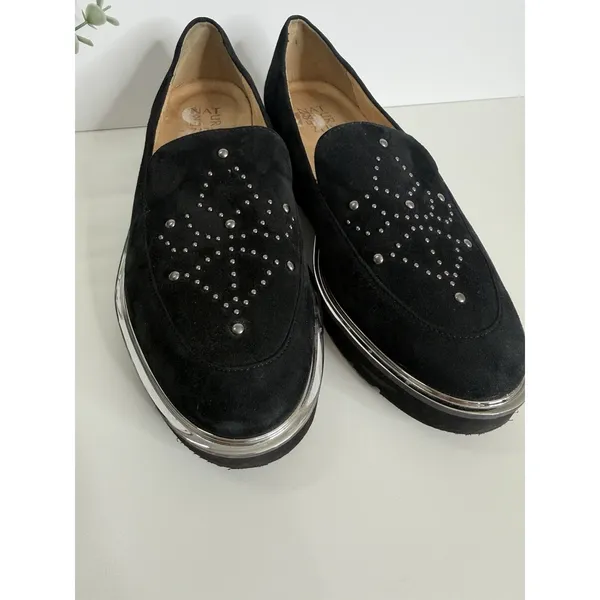 Naturalizer‎ Andie Leather Studded Loafer Black Size 9 Slip On Comfort Casual - Image 3