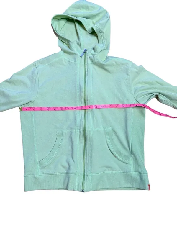Lucy Lime Green Zip Up Light Weight Hoodie Medium - Image 4