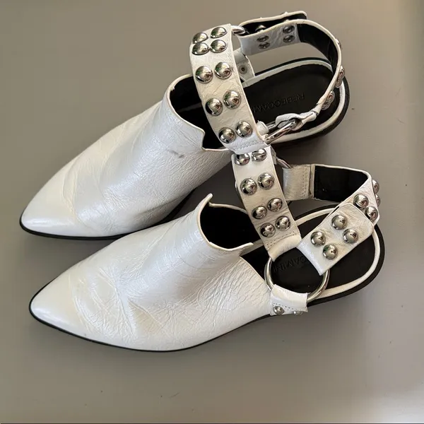 Rebecca Minkoff White Studded‎ Ankle Booties size 6.5 - Image 13