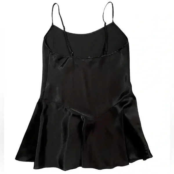 Vintage Victoria’s Secret Collection Black Satin Peplum Cami - Image 4