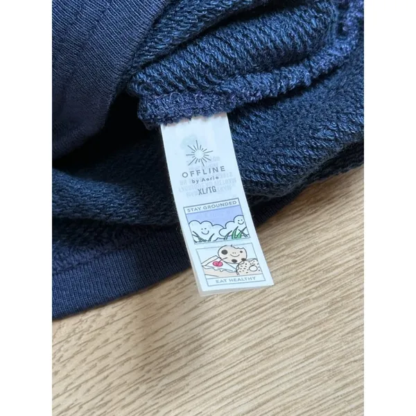 EUC Aerie Offline long sleeve blue cinch front terrycloth sweatshirt Cropped XL - Image 8