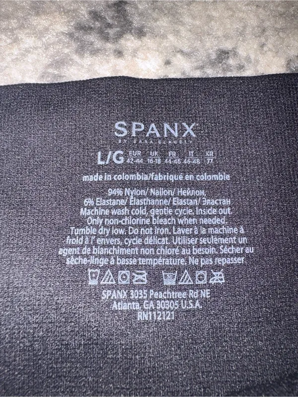 SPANX by Sara Blakely High Rise Ankle Leggings Black Solid Compression - Image 2