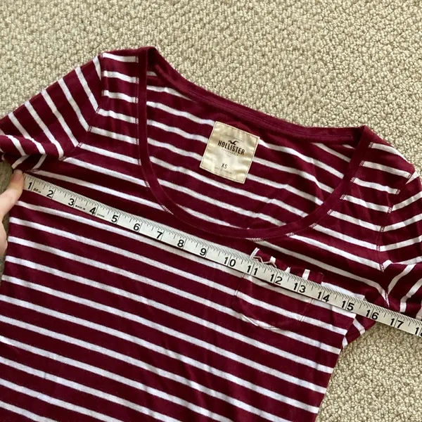 Hollister Striped Boatneck Quarter Length 3/4 Sleeve Shirt Top Blouse Sz XS EUC - Image 4