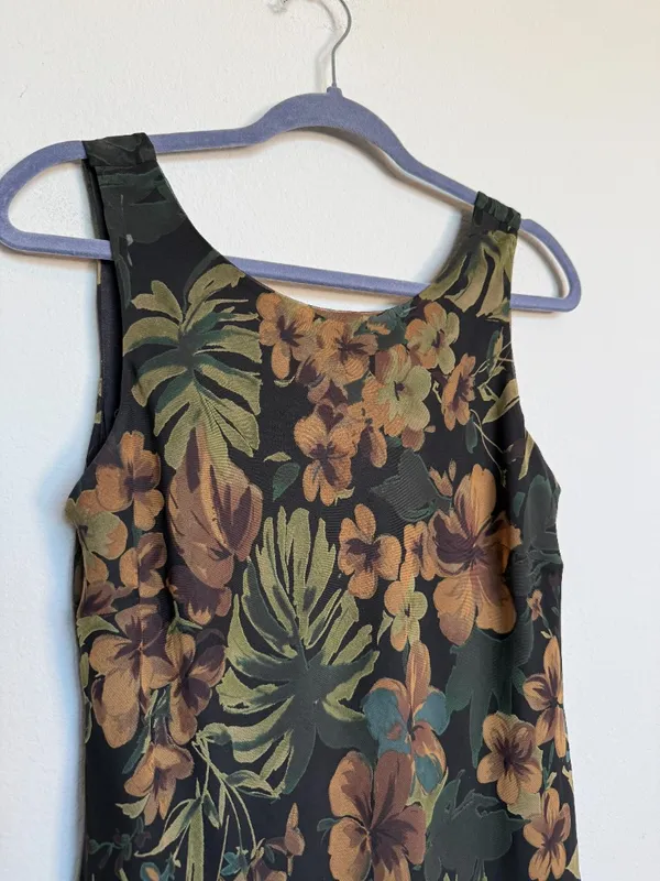 Vintage 90s Romantic Dark Green Dress - Image 4