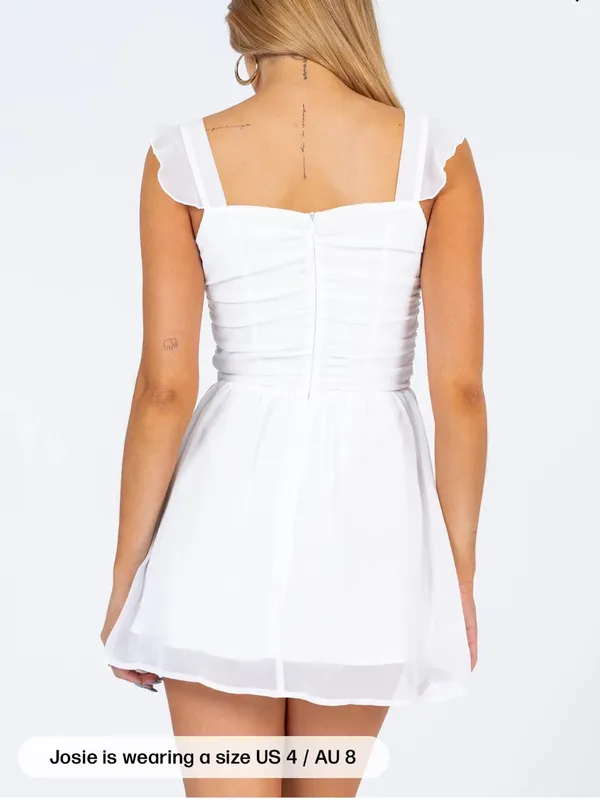 PRINCESS POLLY So Sweet Mini Dress in White - Image 3