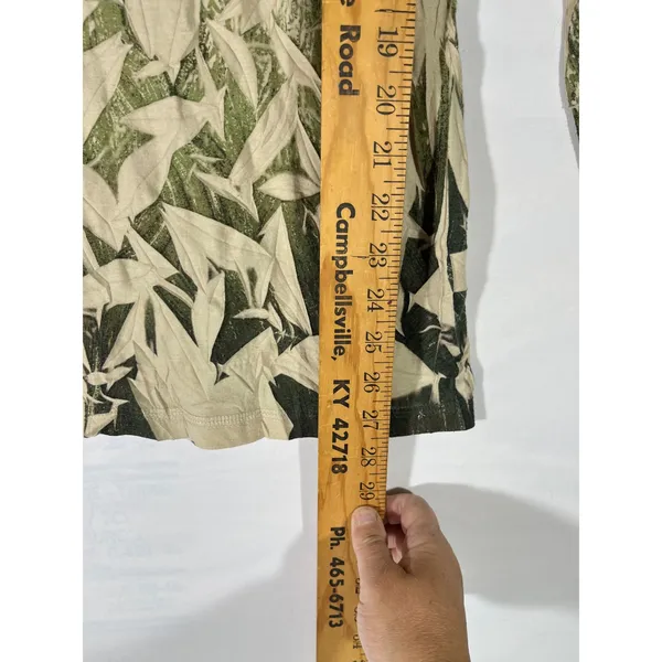 DECREE Graphic LS Tee‎ Women XL Green Nature Boho Tribal Inspired Wings Design - Image 3