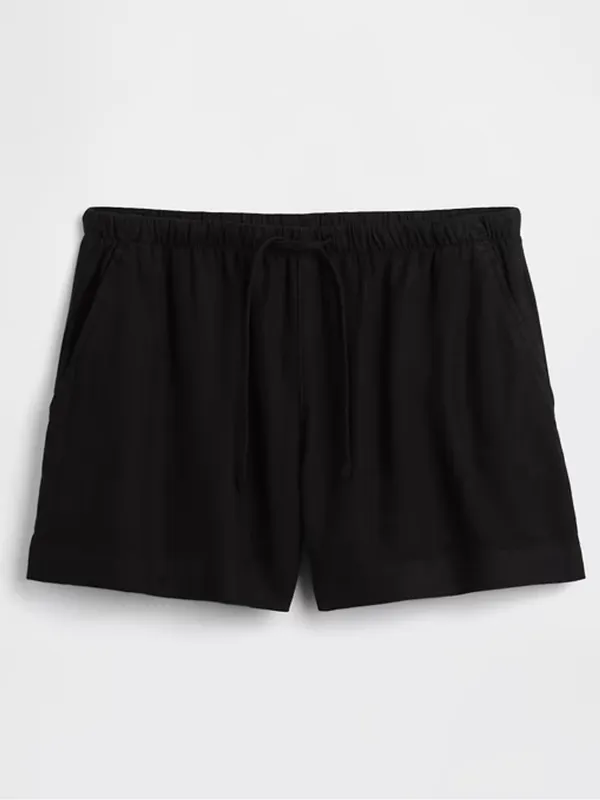 Gap 4” High Rise Pull-On Linen Blend Shorts Black M NWT - Image 3