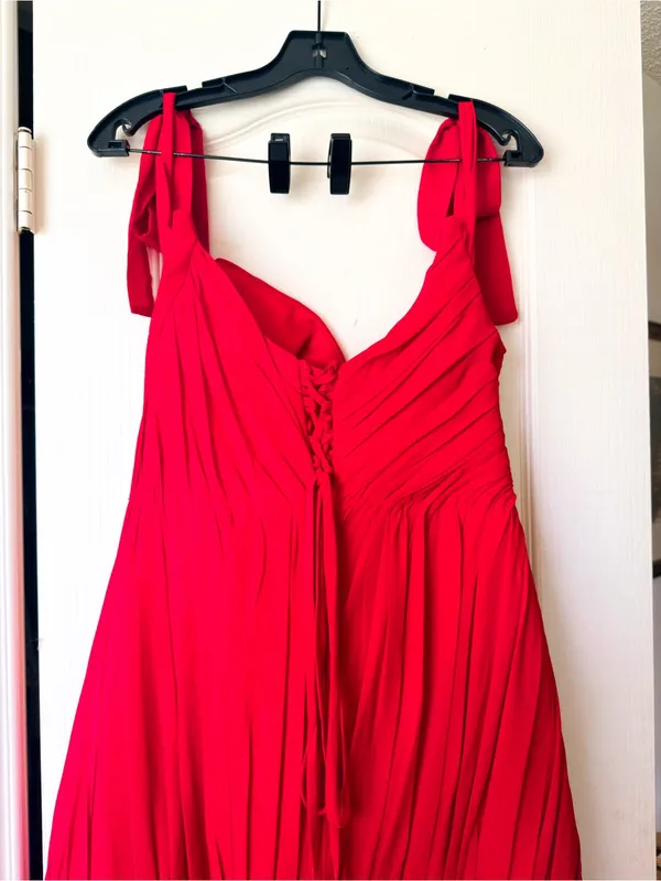 Matters Store Naia Ruched Corset Maxi Dress Red Large NWT - Image 10