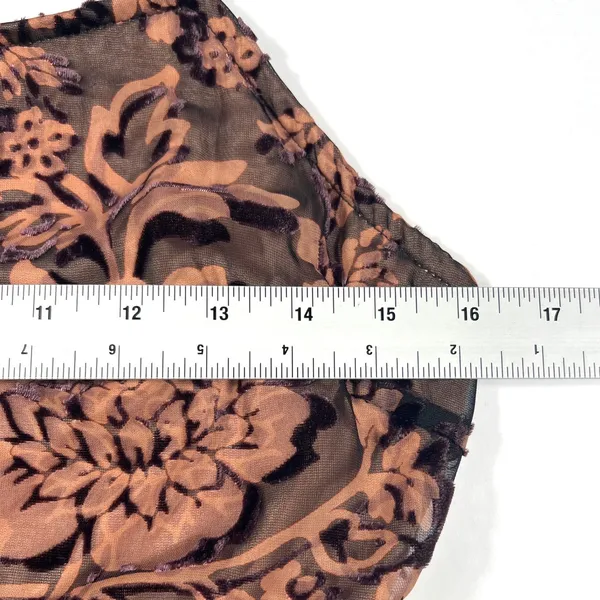 Dress‎ Forum LA Floral Burnout Velvet Midi Dress Brown Lace Up Back Medium EUC - Image 7