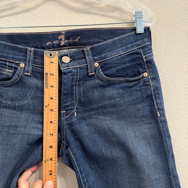 7 For All Mankind 7FAMK Dojo Crop Jeans Medium Wash Size 27 - Image 11