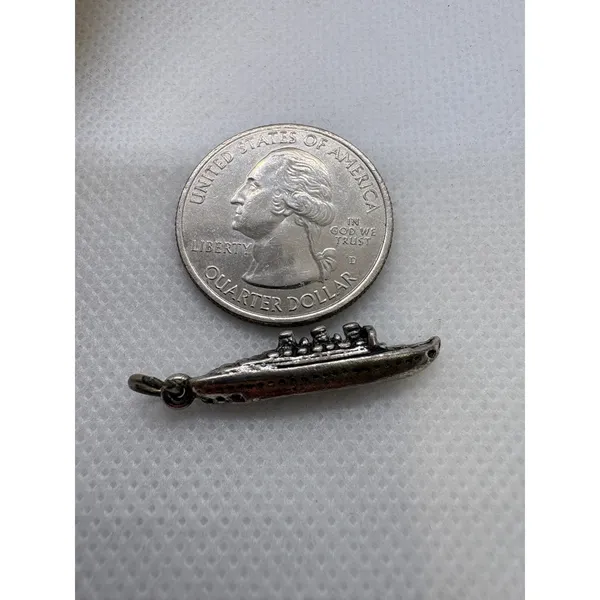 Vintage Sterling Silver Queen Mary Ocean Liner Ship Charm 3.27g Nautical Souv - Image 7